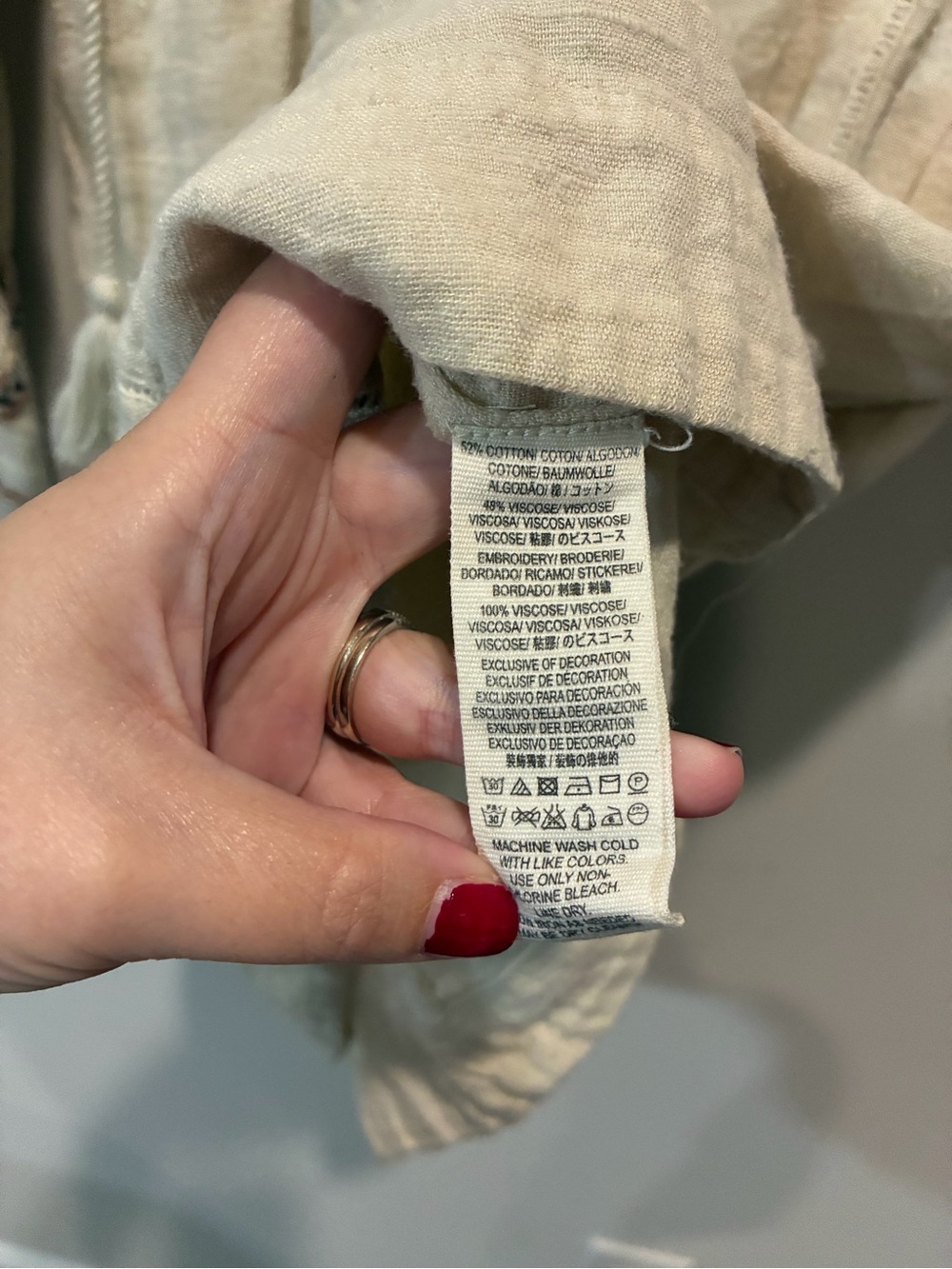 Free People “All My Life” Embroidered Oversized Swing Dress Size Small - Picture 7 of 10